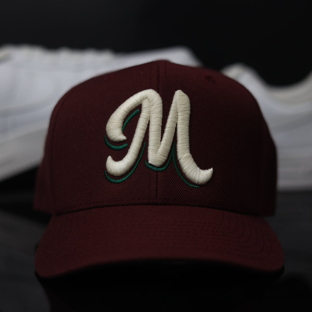 MEXICO "CURSIVE M" MAROON (Green UV)